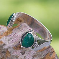 Chrysocolla cuff bracelet,