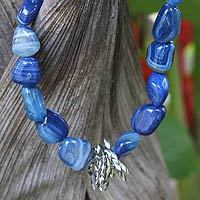 Agate beaded necklace,