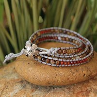 Carnelian wrap bracelet,