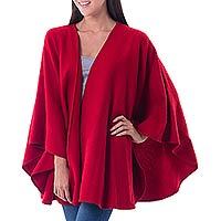 Alpaca blend ruana cloak,