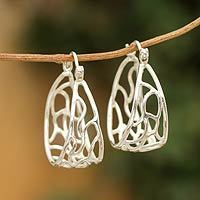 Sterling silver hoop earrings,