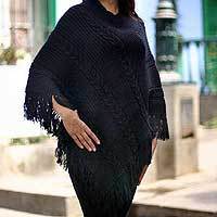 Alpaca blend poncho,