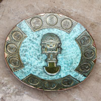 Bronze and copper decorative plate Northern Warrior Peru
