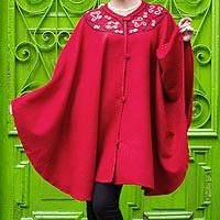 Alpaca blend ruana cloak,