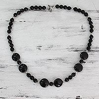 Onyx strand necklace,
