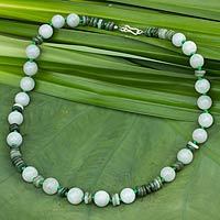 Jade beaded necklace,
