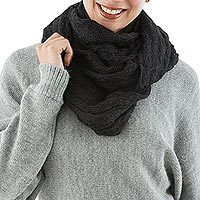 Alpaca blend snood scarf,