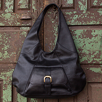 Leather hobo handbag Capitalina Mexico