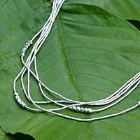 Sterling silver long chain necklace,