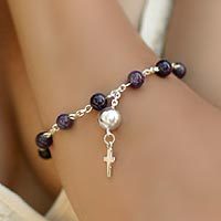 Amethyst charm bracelet,