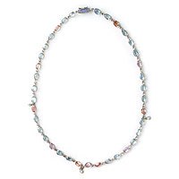 Gold and aquamarine necklace,