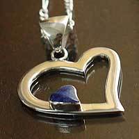 Sodalite heart necklace,