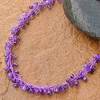 Amethyst beaded necklace,