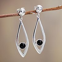 Obsidian dangle earrings,