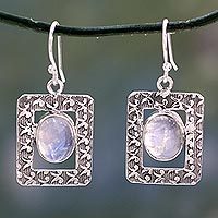 Moonstone dangle earrings,
