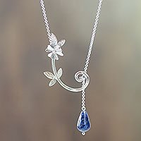 Sodalite flower necklace,