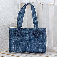 Maguey shoulder bag Blue Maya Rose Guatemala