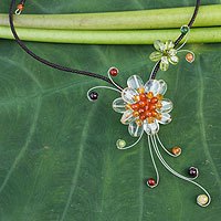 Carnelian and citrine choker,