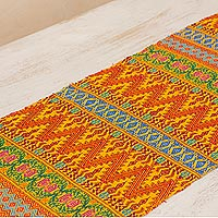 Cotton table runner Golden Guatemala Guatemala