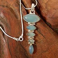 Chalcedony pendant necklace,