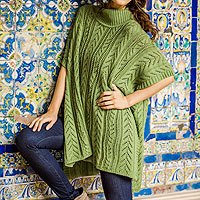 Alpaca blend poncho,