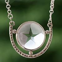 Quartz pendant necklace,