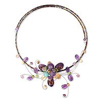 Amethyst and peridot choker,