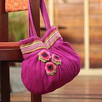 Alpaca blend shoulder bag Blushing Pink Peru