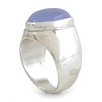 Chalcedony solitaire ring,