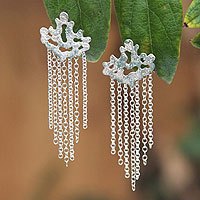 Sterling silver waterfall earrings,