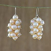 Pearl cluster earrings,