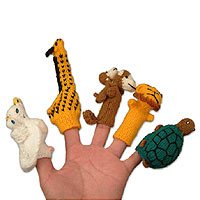 Wool finger puppets,
