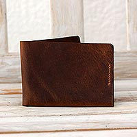 Men s leather wallet Rustic Minimalism Guatemala