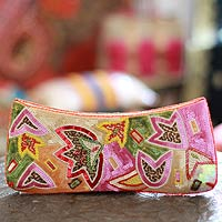 Beaded clutch evening bag Holi Festival of Colors India