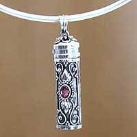 Amethyst locket necklace,