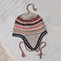 Alpaca blend chullo hat,