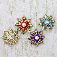 Embroidered ornaments,