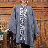 Alpaca blend ruana cloak,