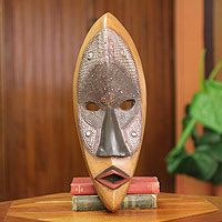 African wood mask Lulua Protector Ghana