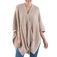 100% alpaca ruana cloak,