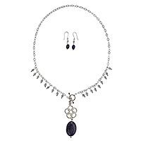Lapis lazuli and aquamarine jewelry set,