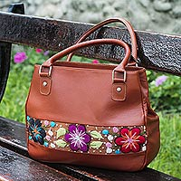 Leather shoulder bag Peru Blossom Peru