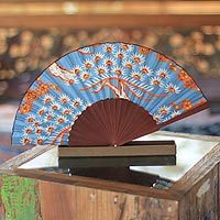 Silk batik fan,