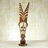 Wood sculpture African Antelope Mask Ghana