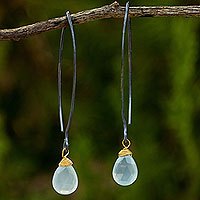 Chalcedony dangle earrings,