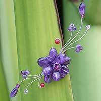 Amethyst brooch pin,
