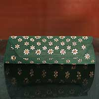 Silk clutch bag Emerald Fields India