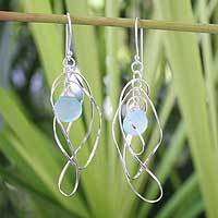 Chalcedony dangle earrings,