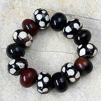 Bone and horn beaded bracelet,