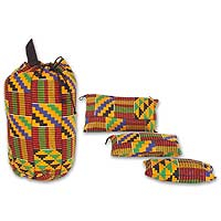 Kente tote bag and accessory cases Ashanti Ghana